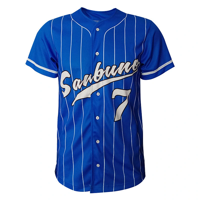 Custom Printing Baseball Plain Shirts Outfit Mens Sublimation Cheap Price Baseball jersey Blue Baseball Jersey