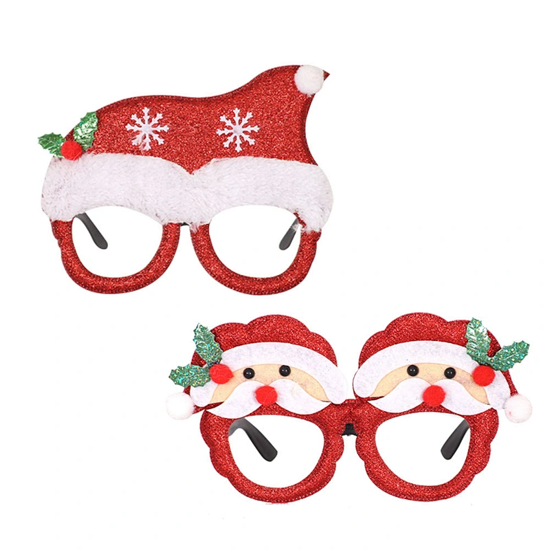 Custom Wholesale decoration  christmas glasses cute santa christmas glasses christmas gifts