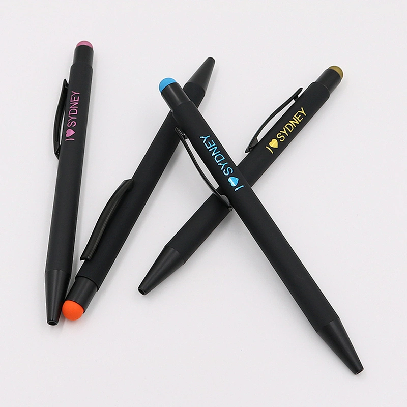 Creative metal capacitor advertising pen multi-function touch screen pen aluminum pole press ballpoint pen custom LOGO