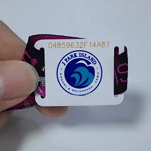 custom logo Durable NFC disposable Smart  RFID fabric woven  promotion wristbands for festival party cinema wristbands