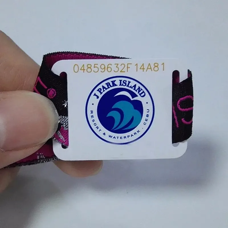 custom logo Durable NFC disposable Smart  RFID fabric woven  promotion wristbands for festival party cinema wristbands