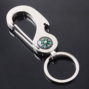 Multi-functional Mini Metal Key Chain Compass Bottle Opener Souvenir Promotional Gift Engraving Logo Silver Color Key Chains