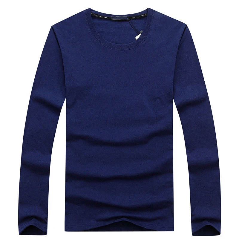 Men's cotton round collar loose-fitting oversize shirt for cultural advertising wholesale custom logo long sleeve t shirts
