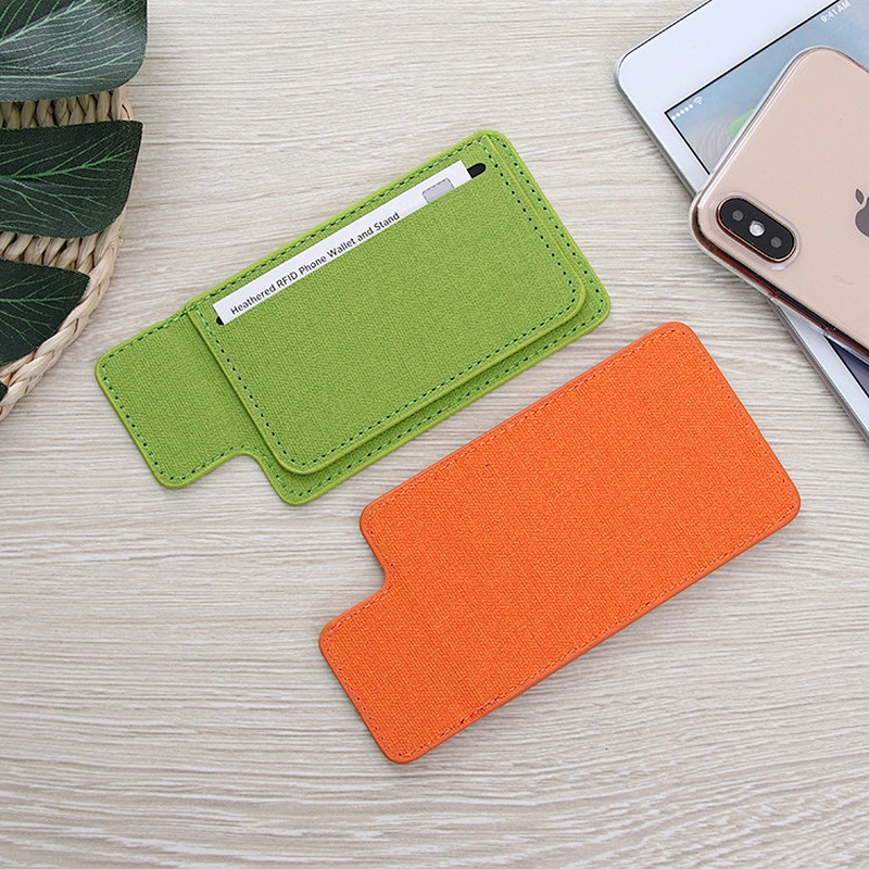High quality New design Custom advertising promotion PU leather Stick adhesive  phone card  holder