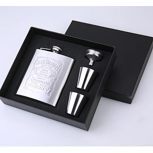 Portable Stainless Steel Hip Flask with Cups  Funnel Cup Travel 7 oz Custom Logos  Promotional Gifts
