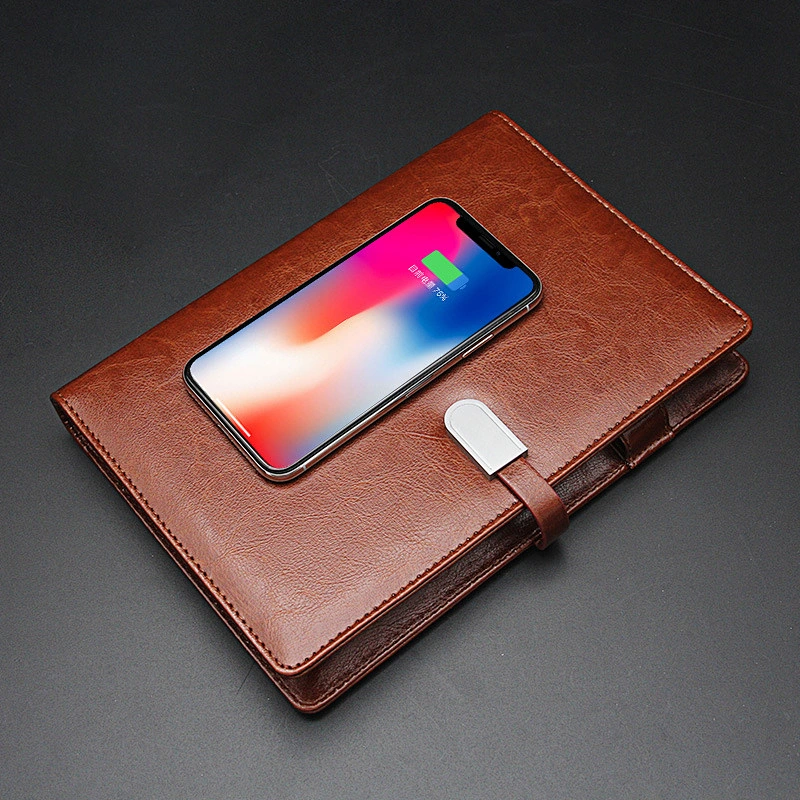 Hot sale  luxury business office gift notebook with pen powerbank USB cable and card holder