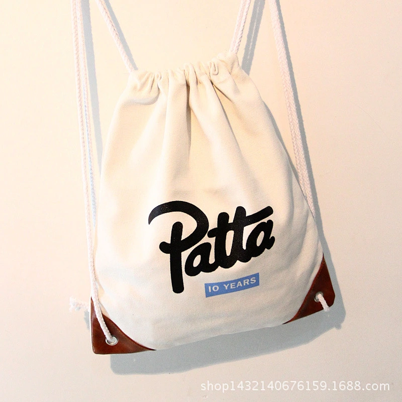 Canvas blank hand-painted drawstring bag,collapsible environmentally-friendly bag drawstring bag