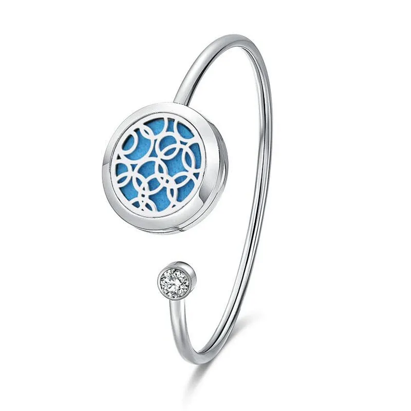 Tree of Life trendy  bangle jewelry for ladies girls bracelet essential oil bracelet 316L stainless steel aromatherapy gift