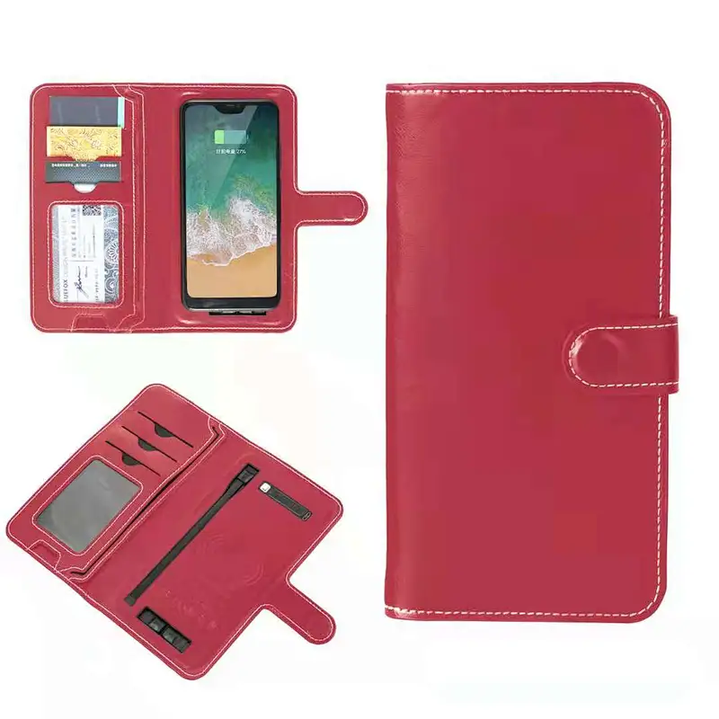 2021 New Design Multi-functional Phone Charging Wallet Money Clip Wireless Cable Built-in 6000Amh Power Bank Charging Wallet