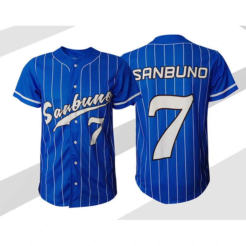 Custom Printing Baseball Plain Shirts Outfit Mens Sublimation Cheap Price Baseball jersey Blue Baseball Jersey