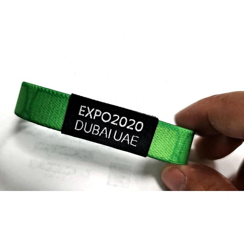 Wholesale custom sport sublimation 2020 Expo Dubai adjustable fabric  rfid wristband