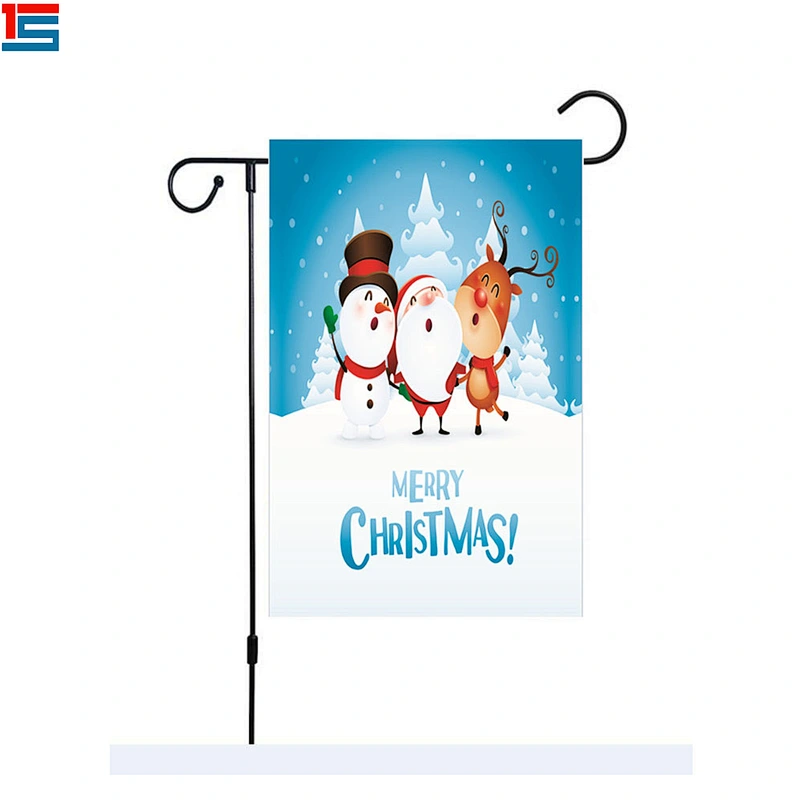 Hot sell high quality Double Sided printing Polyester seasonal Merry Christmas garden flags