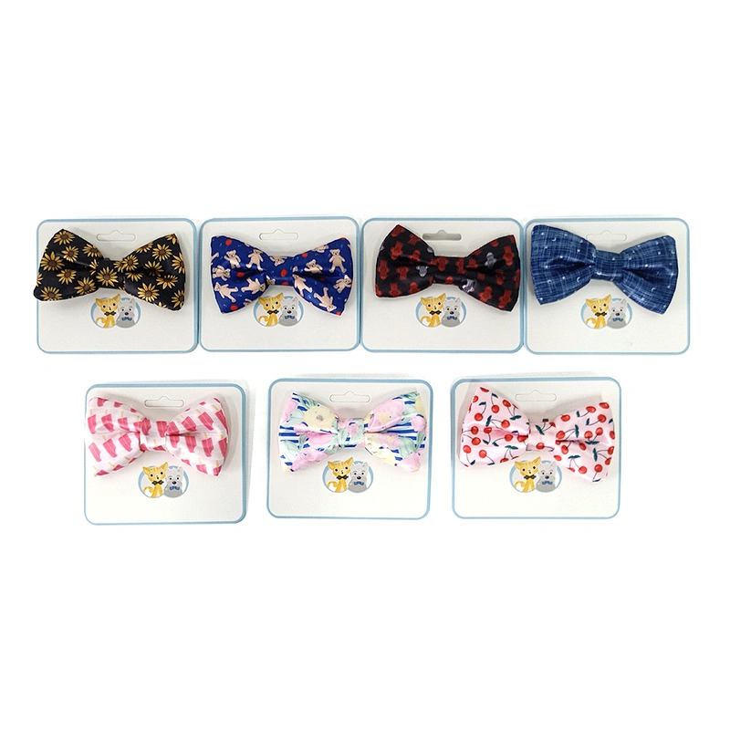 Custom OEM Sublimation printing Classical Handmade Pet Dog Bowtie for small medium dogs pattern Dog Bowtie