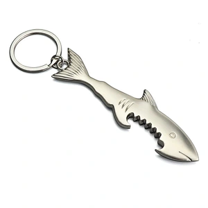 Hot Sale Multi-functional Mini Shark Shaped Metal Key Chain Promotional Gift Bottle Opener Key Chains
