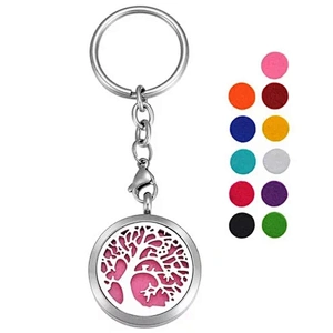 Fashion Stainless Steel Aromatherapy Keychain Hot Sale  Keychain Wholesale OEM Essential Oil Diffuser Gift