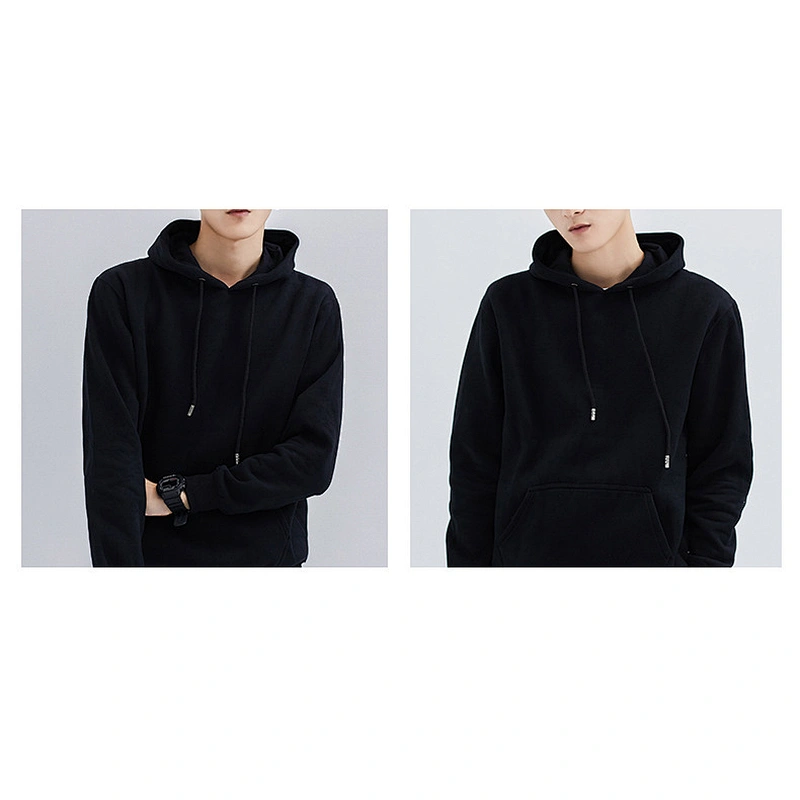 Custom design logo heavy warm winter top wear unisex solid color casual pullover hoodie