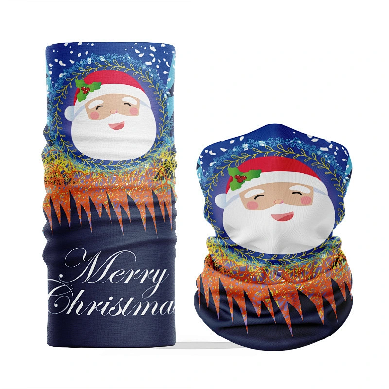 Christmas seamless face scarf custom 3D printed outdoor sports riding mask neck scarf magic headscarf Neck Gaiter