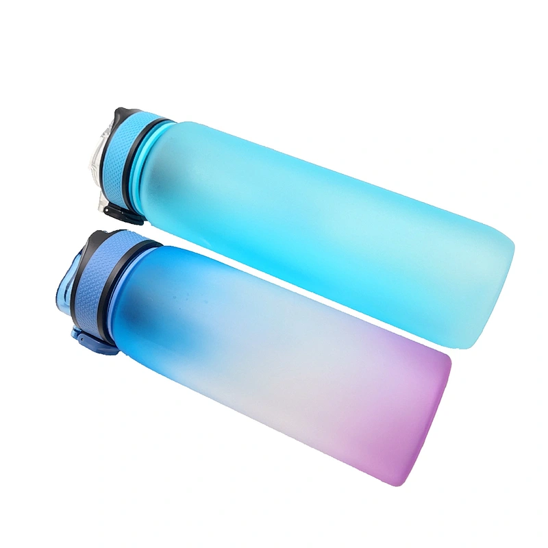 High quality custom  flip lid portable tritan frosted plastic sports fitness  personalized water bottles