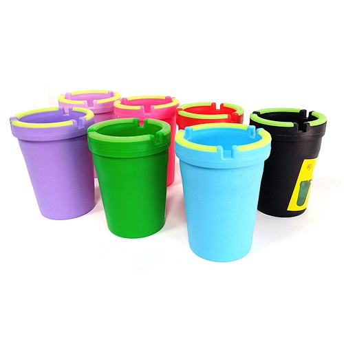 Promotion gift for new ABS Ashtray  color fluorescent trash can Smokeless Easy Clean  Ashtray