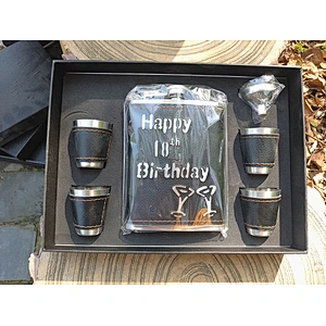 9oz factory direct selling stainless steel wine pot set with wooden grain wholesale outdoor portable dispenser custom logo