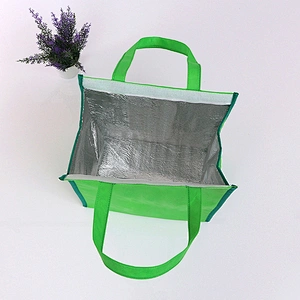 Non-woven picnic aluminum foil zipper insulation handbag food preservation takeout waterproof bag custom insulation bag
