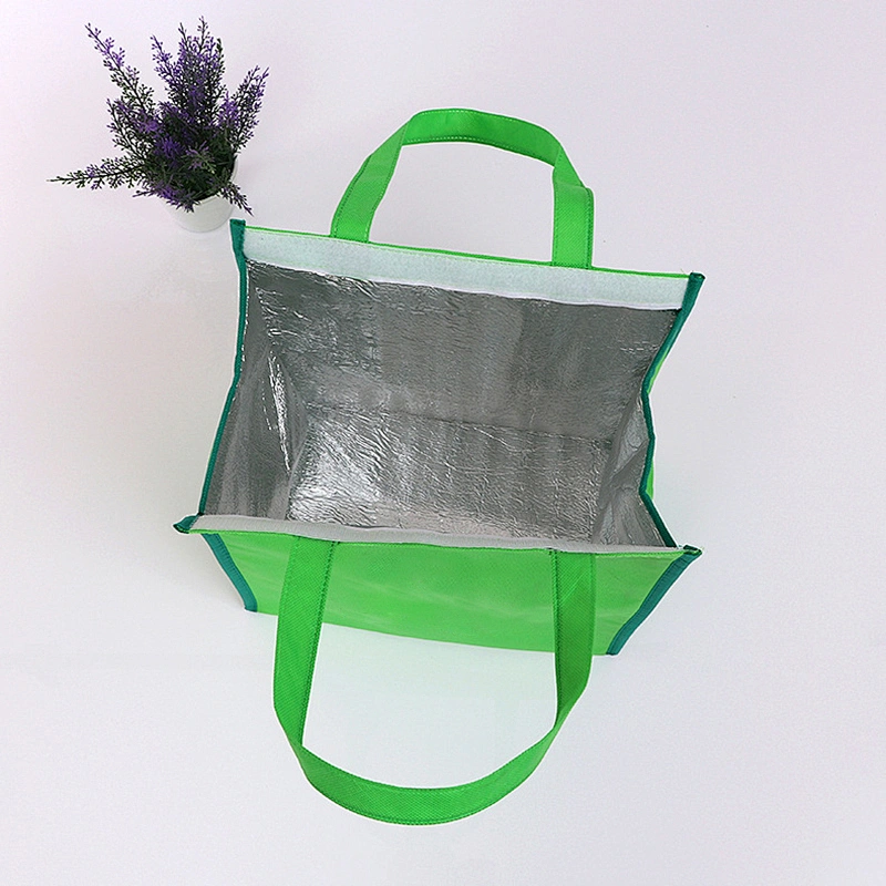Non-woven picnic aluminum foil zipper insulation handbag food preservation takeout waterproof bag custom insulation bag