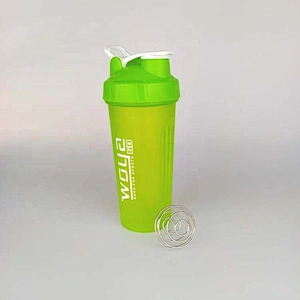 Custom logo 600 ml Food grade plastic nutrition fitness gym shake bottle whey powder protein sport shaker water bottle