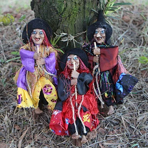 Hot sale promotion Halloween decorations pendant  bar retro broom haunted house decorate props decorations