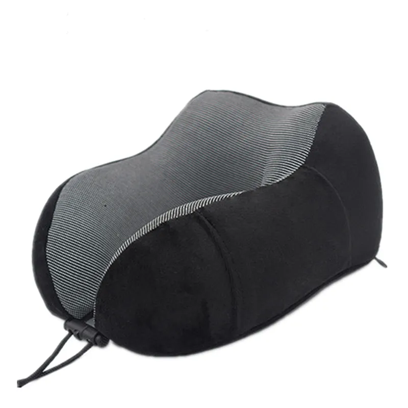 Memory U-shaped neck guard pillow with buckle cervical slow recovery neck pillow plush office nap pillow