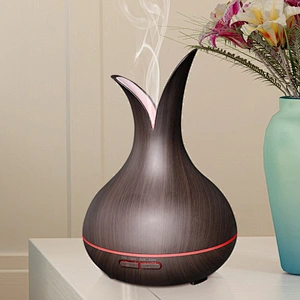 modern wood grain humidifiers with timer cute large capacity essential oil aroma diffuser color changing auto shut off