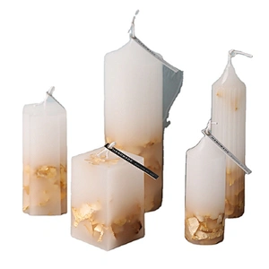 luxury Custom DIY handmade paraffin wax creative gold foil aroma candles promotion gift  handmade candle