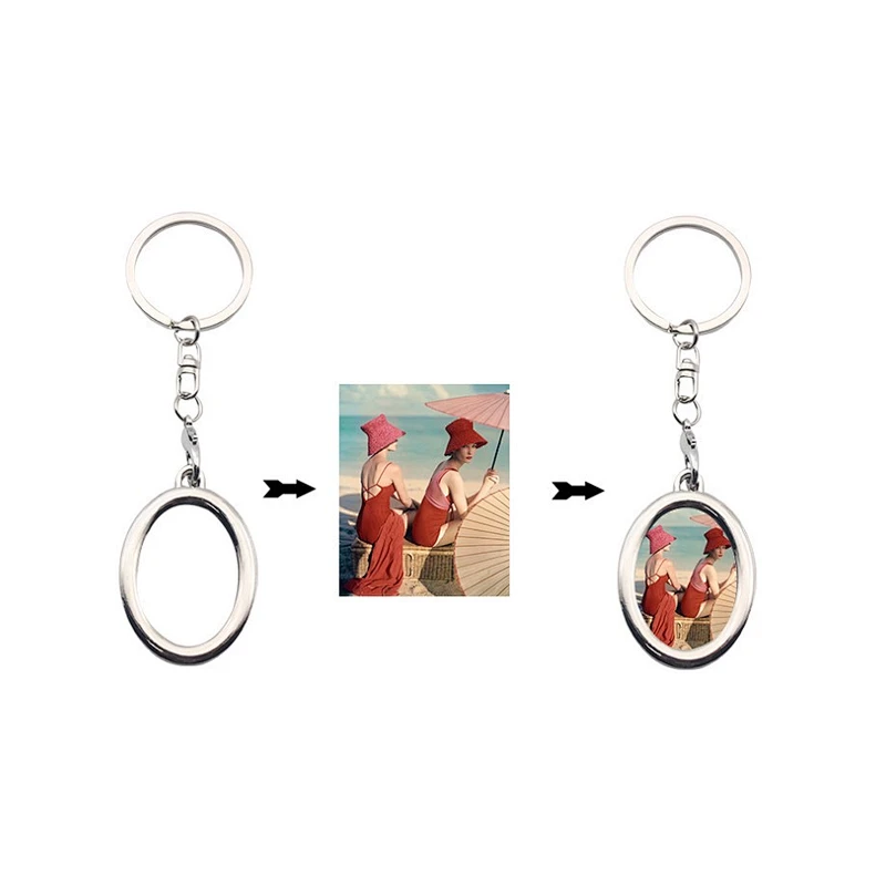 Promotional Souvenir Metal Keychain wedding gifts Custom logo classic Photo Frame Shape Metal  Keychain