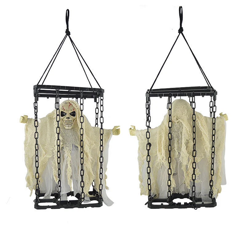 Halloween supplies sound shake cage ghost haunted outdoor house bar decoration props scary horror toys