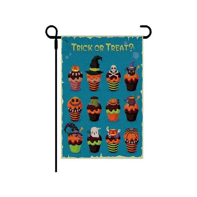 Hot sale custom advertising Double Side garden sublimation printing flag Decoration promotion gift Halloween  Flags