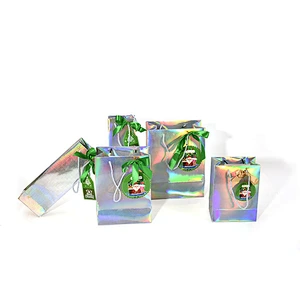 Elegant personalized  custom logo gift bags shopping gift bag promotion Ribbon Handles Gift Bags