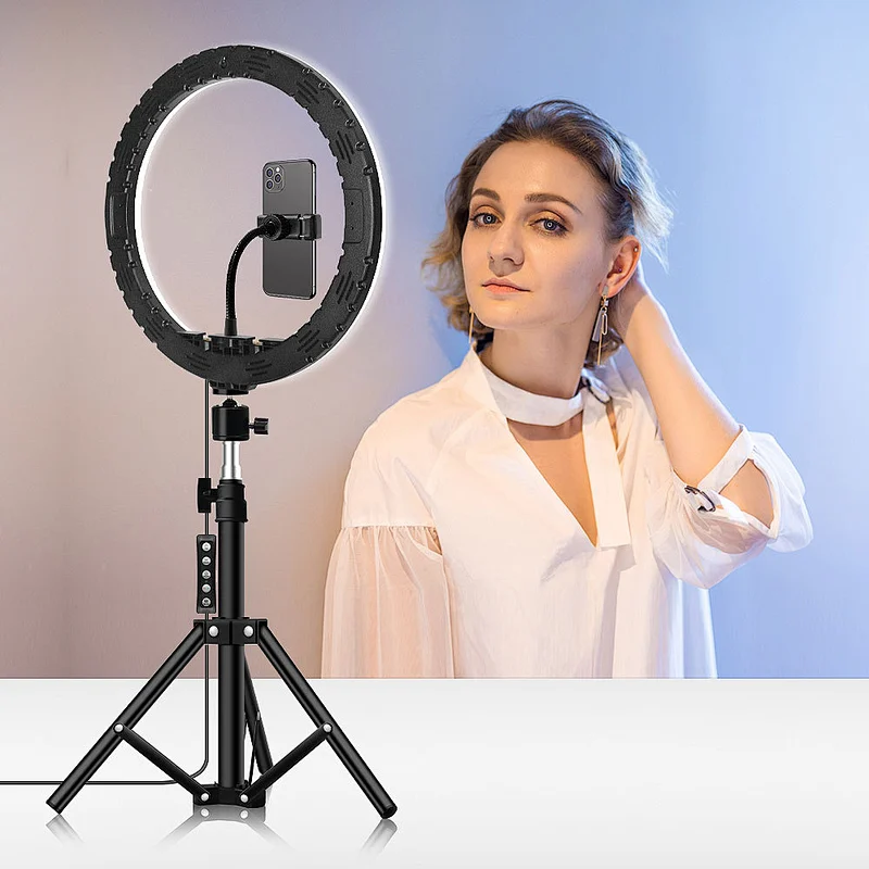 Hot sale 13 inch LED selfie  ring light  remote control tripod stand  video switchable ring light