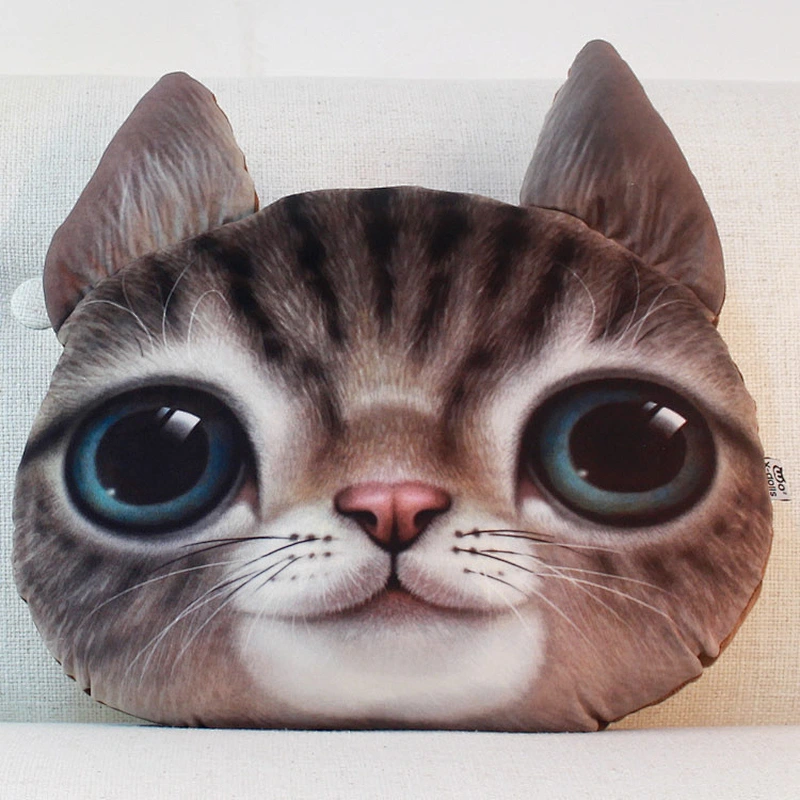 Decorative throw pillow and rug 3D cat face sofa cushion  cute car cat pillow sofa cushion plush toy custom printed pillow