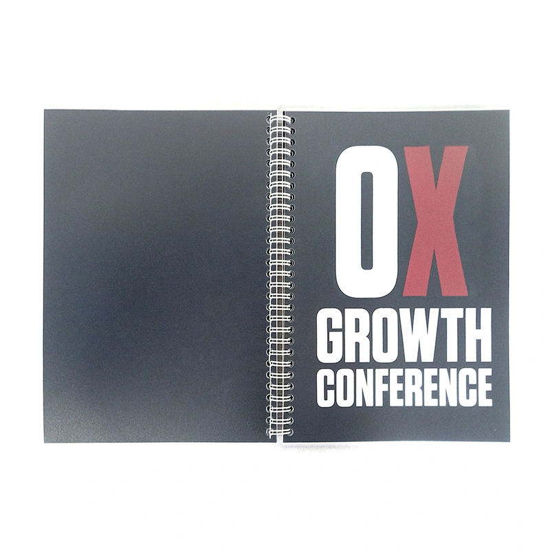 Hot sale 2021  transparent pvc cover A5 spiral Notebook  Custom  brand promotion business loose leaf notebook