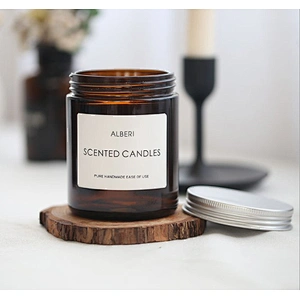 High quality Wholesale Amber Round Empty Decoration Glass Candle Jars Aromatherapy Containers Candles jar