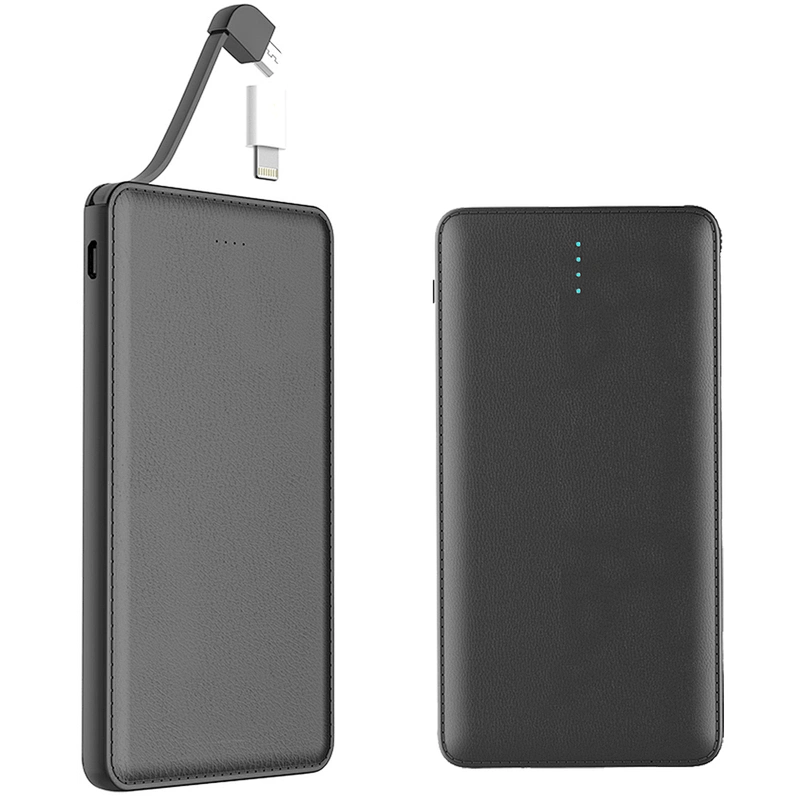 High Capacity portable charger Bring their own line power bank  built in cable mobile power banks