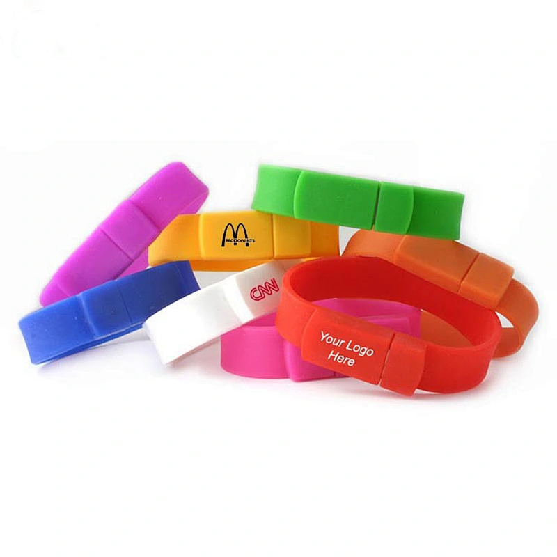 Hot Sale fashion custom logo Promotion Silicone wristband USB 8GB 16GB 2.0 usb flash drive  wristband