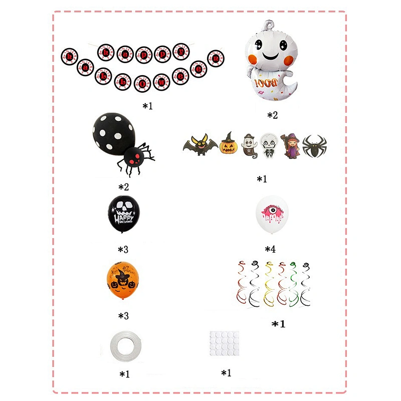Celebrating decorations for party balloon Halloween holiday flag-pulling kit Ghosts and pumpkins decorations