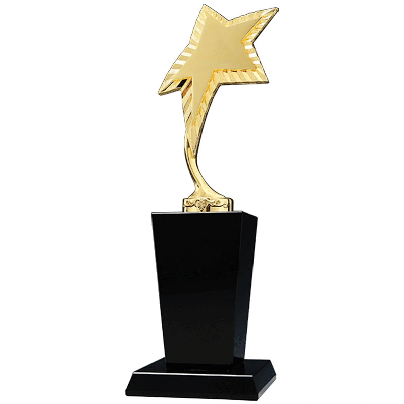 High qualityCustom logo Own Design golden trophy resin star trophy resin souvenir promotion trophy