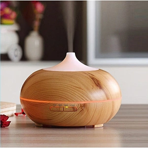 Custom logo mute design essential oil  wood grain aromatherapy diffuser LED 150ml Romantic Night Light ultrasonic diffusers