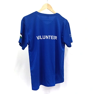 Custom OEM logo Quick Drying Polyester T shirts for Sublimation Print Logo V-neck  sport promotion T shirts