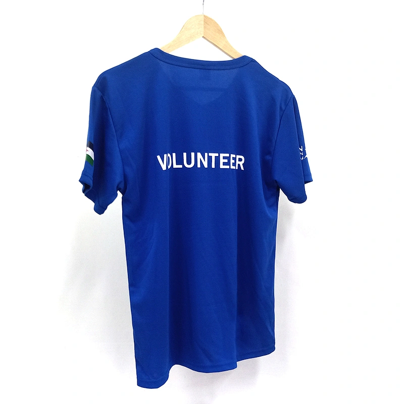 Custom OEM logo Quick Drying Polyester T shirts for Sublimation Print Logo V-neck  sport promotion T shirts
