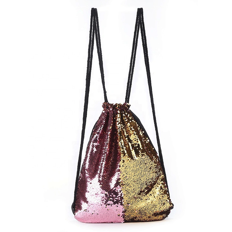 Fashion 2021 New Customized  Mermaid Sequins Backpacks for Ladies Colorful Outdoor Sequins Drawstring Bags