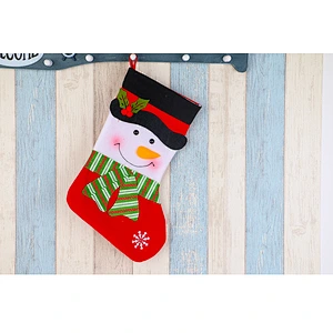 2020 Hot Selling New Year Santa Snowman Christmas Elk Socks Cloth Gift Plush Candy Bag