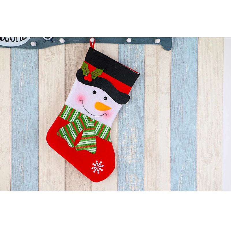 2020 Hot Selling New Year Santa Snowman Christmas Elk Socks Cloth Gift Plush Candy Bag