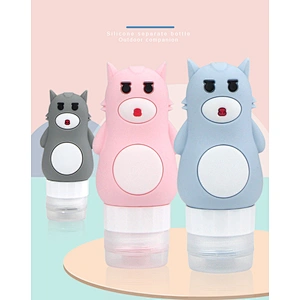 New 3D 80ml multi-color Cartoon outdoor portable soft silicone cosmetics lotions hand sanitizer split bottle